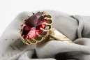 Anillo Ruby Oro amarillo de 8 quilates Vintage vrc035x-rb Art Deco Estilo de joyería rusa soviética de la URSS